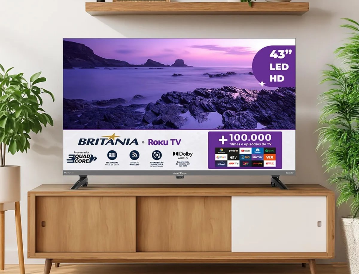 🔥 Smart Tv 43 Britânia Hdr10 Dolby Áudio Roku Tv B43kra
✅ R$ 1176 em 10x sem juros
🎟 Cupom: 464663