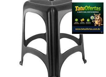 🟣 Banqueta Baixa Preta Tramontina Basic Niterói - Banco para Área Externa / Jardim - Magazine Dopec