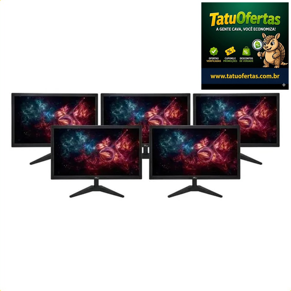 🟡 50% OFF | Kit 5 Monitor Vxpro Vx230x 23 Led 75hz Jogo Trabalho Estudo Preto 127/220v | #MercadoLi