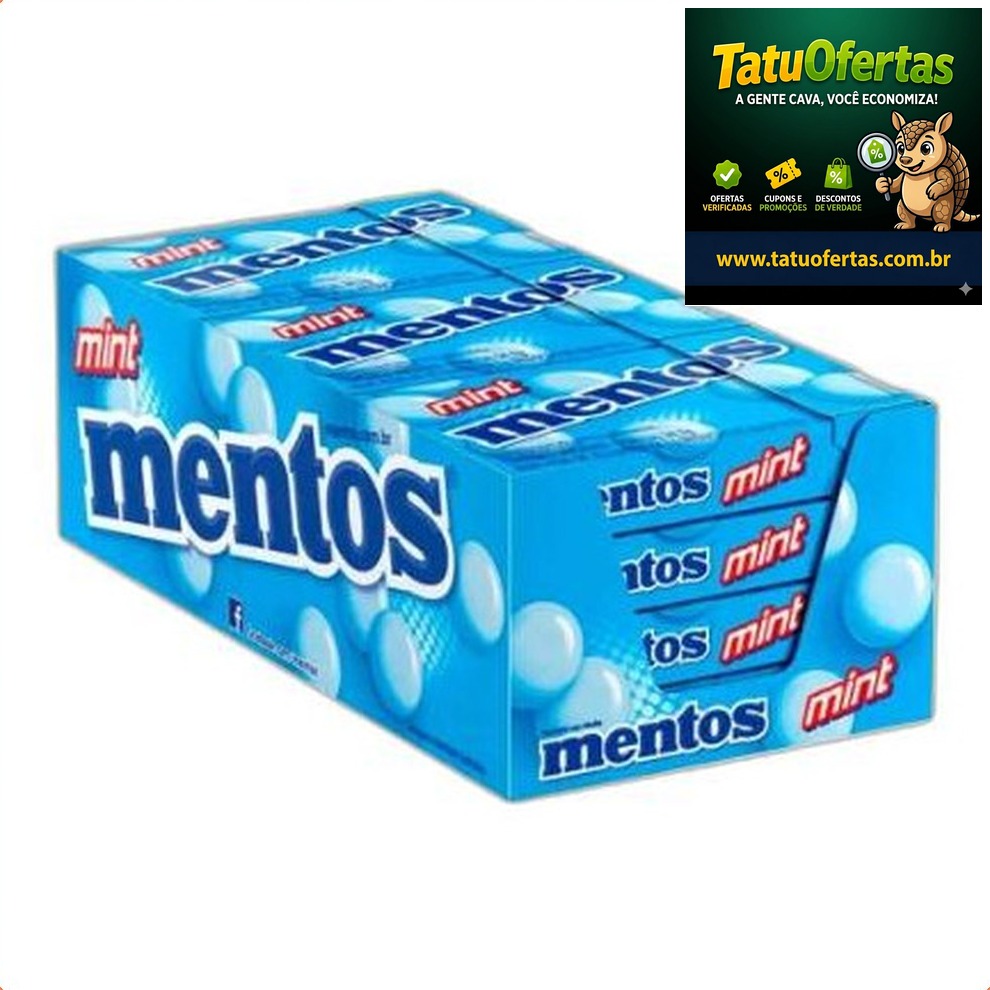 🟠 55% OFF | Drops Mentos Mint Van Melle Com 12 Unidades De 