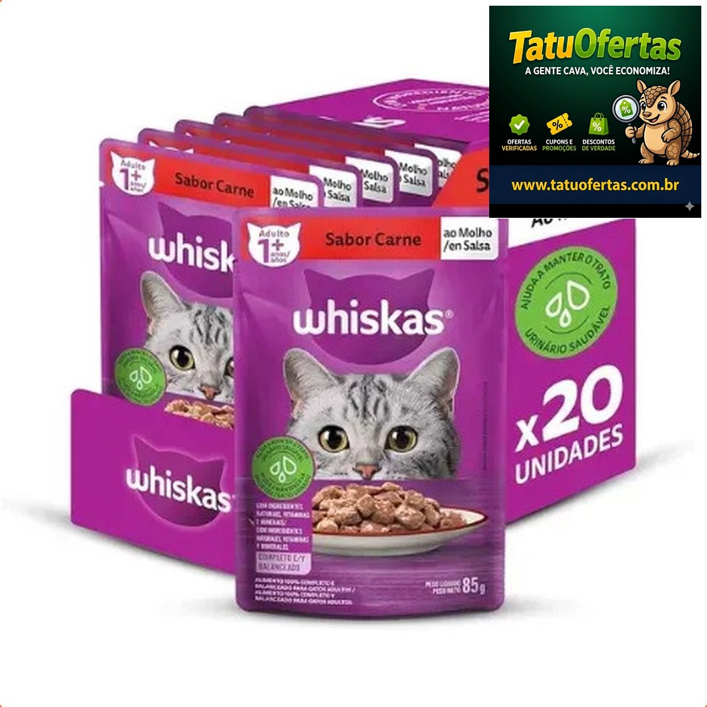 VALE MUITO A PENA 🤯
🟠 64% OFF | Whiskas Sachê 85g - 16 Unid +4 Grátis Leve 20 | #Shopee
❌ R$ 78,73