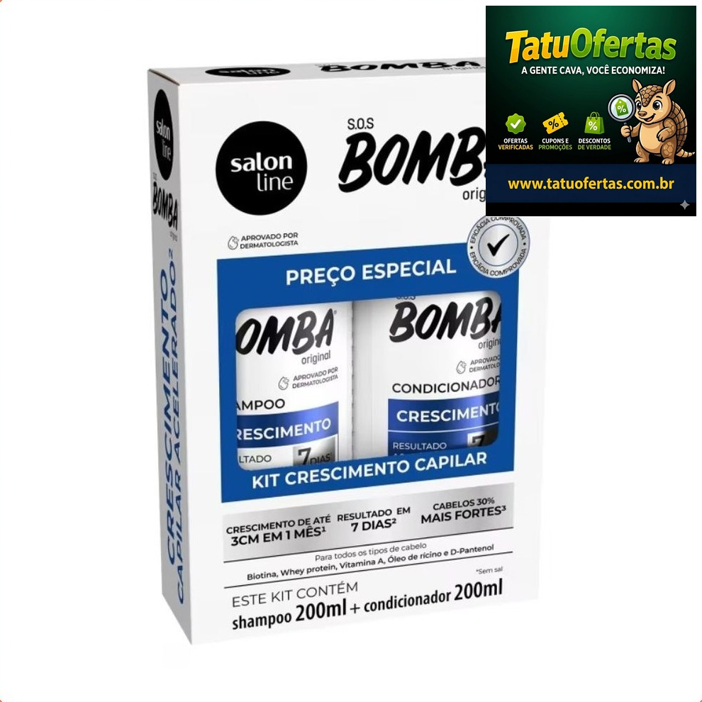 SUPER PROMOÇÃO 🔥
🟠 63% OFF | Kit Shampoo + Condicionador S