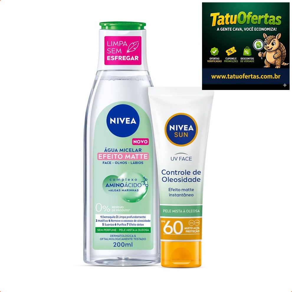 PREÇO QUE COMPENSA ⭐
🟠 75% OFF | NIVEA KIT Água Micelar Sol