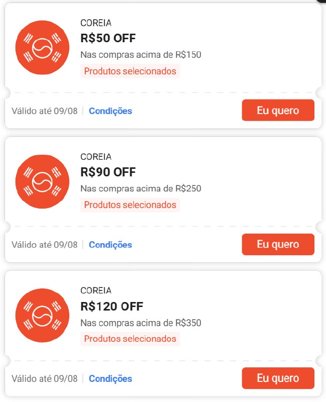 🇰🇷 Cupons Shopee Coreia
