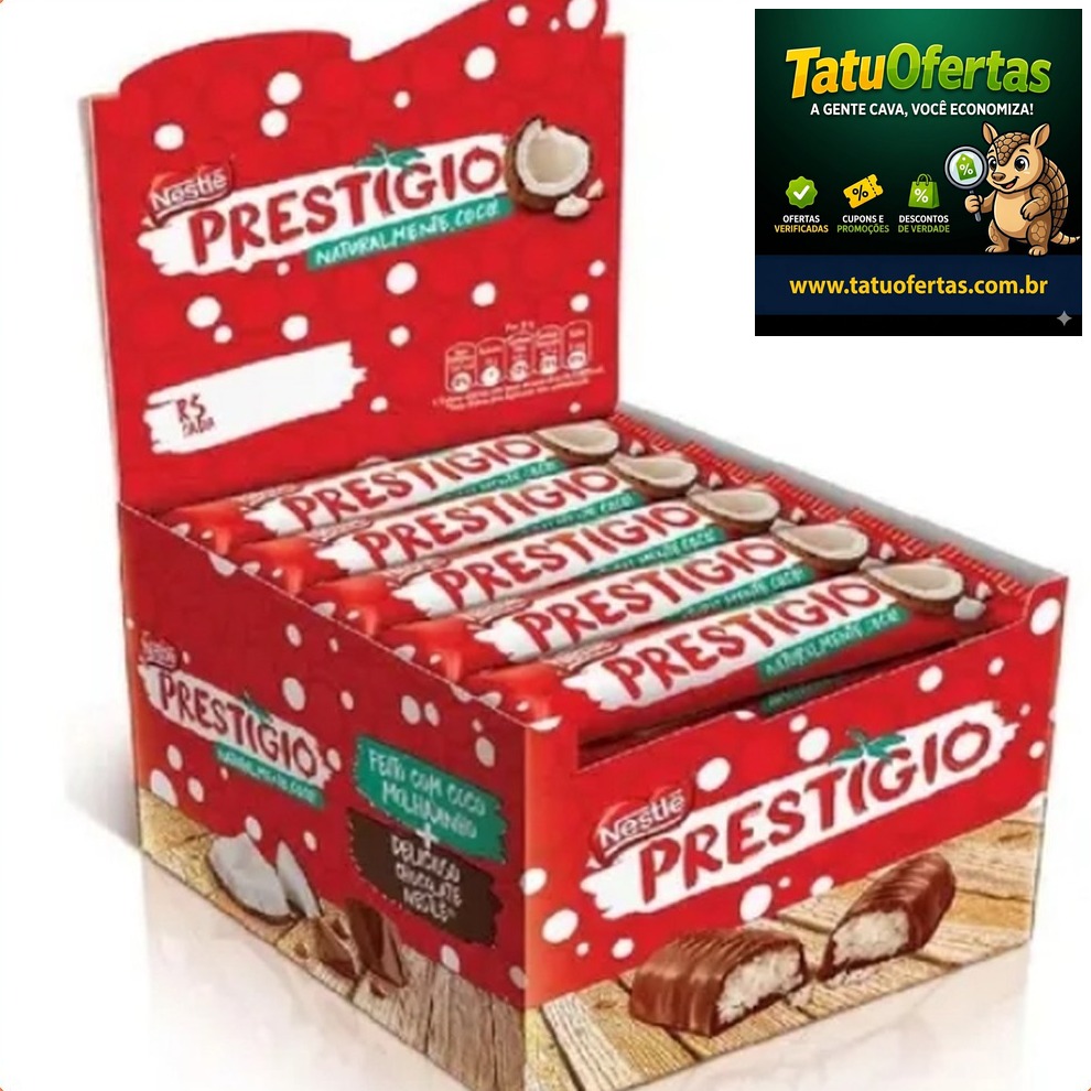 SUPER PROMOÇÃO 🔥
🟠 64% OFF | Chocolate Prestígio Caixa Com